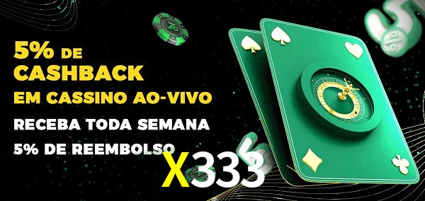 Promoções do cassino ao Vivo X333